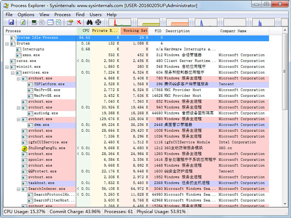 Process Explorer(̲鿴) V16.12 ɫӢİ